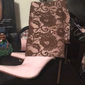 Gianmarco Lorenzo pink calf boots w/brown lace